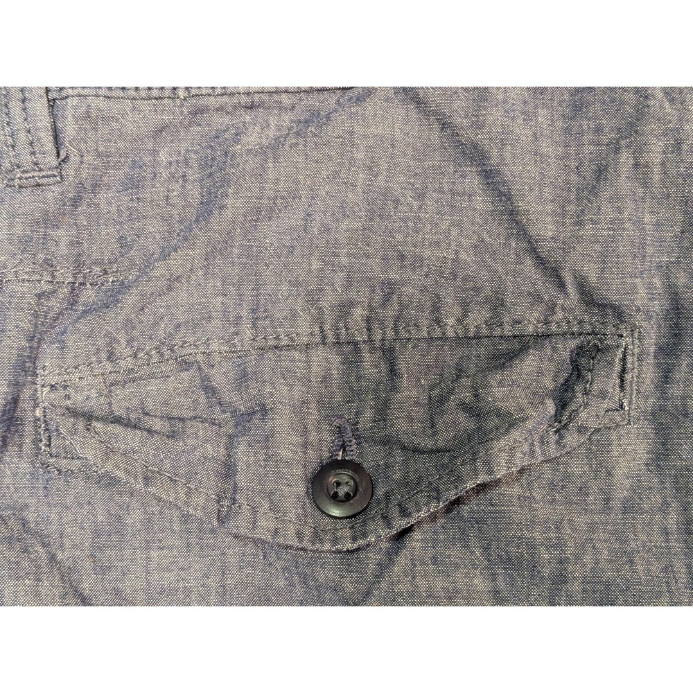 Divided H&M Mens Blue Chambray Cotton Flat Front Shorts Size 32 - Picture 3 of 10